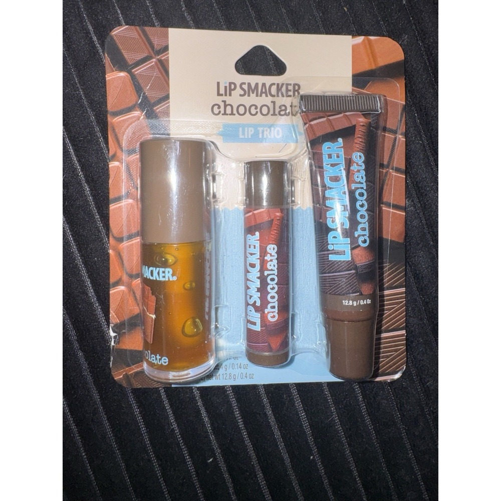 Lip Smacker Chocolate‎ Lip Trio Set Lip Oil Balm Gift Set New Sealed